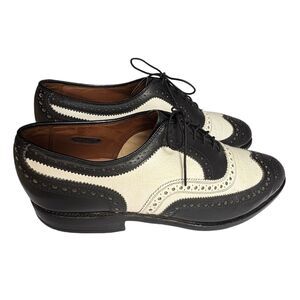 Allen Edmonds Broadstreet Size 8.5 D Spectator Wingtip Oxfords Black & White